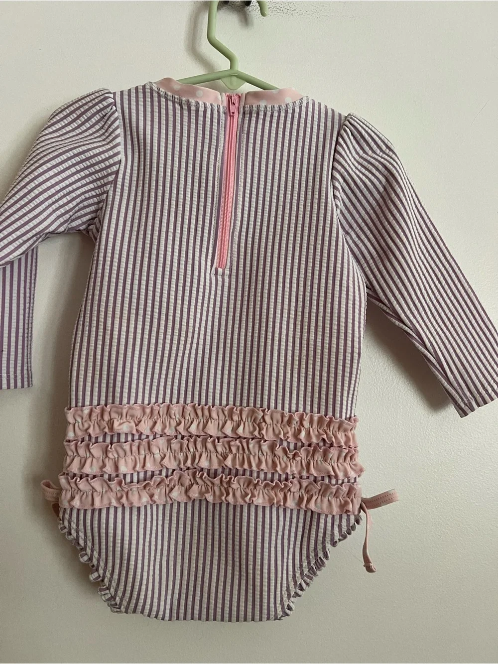 Ruffle Butts purple striped swimsuit